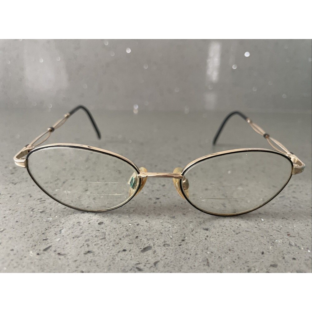 Tura Mod Eyeglasses Frames ONLY Unisex Full Rim 51-17 Japan Black gold